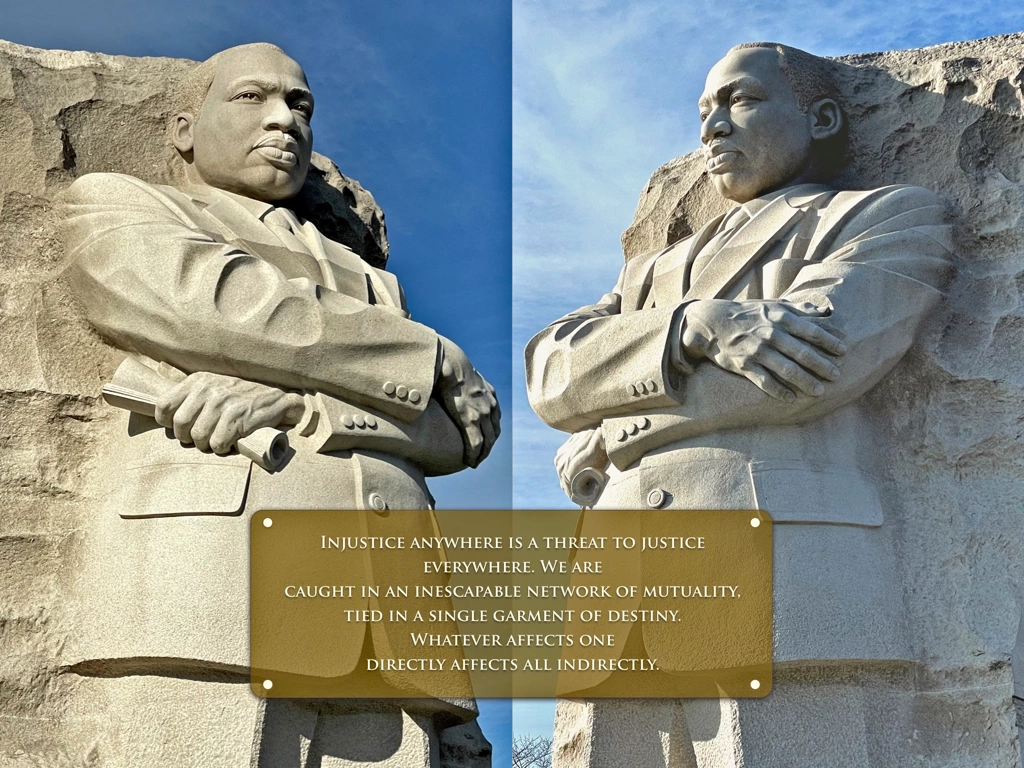 the Martin Luther King Monument with quote