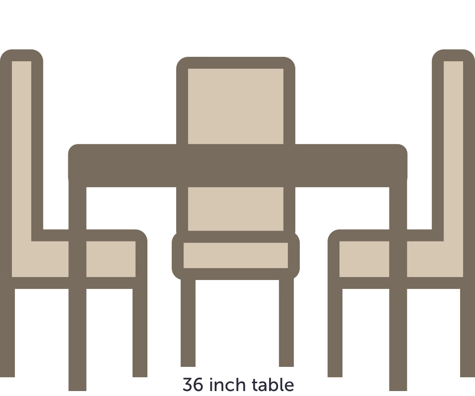 line drawing of a table and chairs